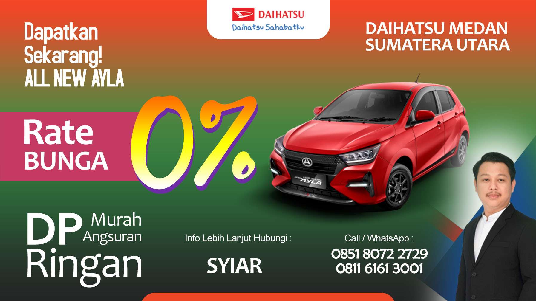 Daihatsu Ayla Medan Promo & Harga OTR 2025
